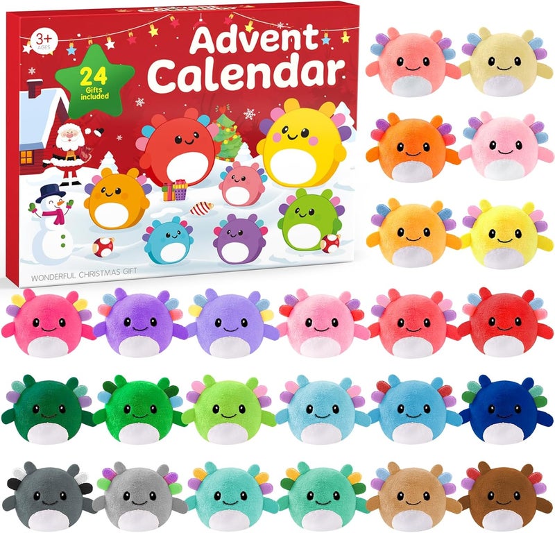 Zesua Advent Calendar 2025 with Mini Axolotl Plush Toys - Image 1